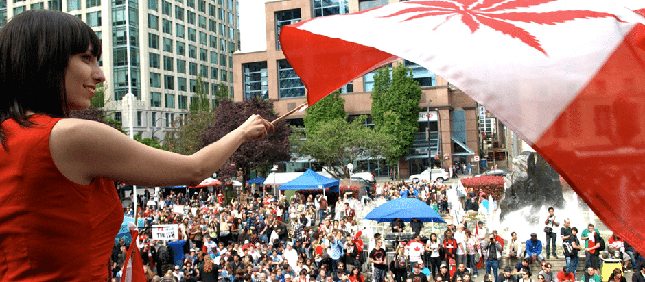 canada day marijuana flag