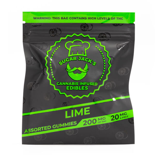 Sugar Jack's 200mg THC Assorted Lime Gummies