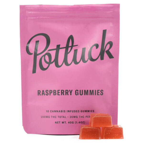 Potluck 200Mg Thc Raspberry Gummies
