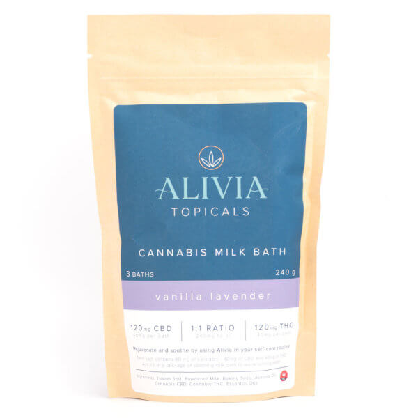 Aliviatopicals Cannabis Bath Milk Vanilla Lavender 1To1 120Mg