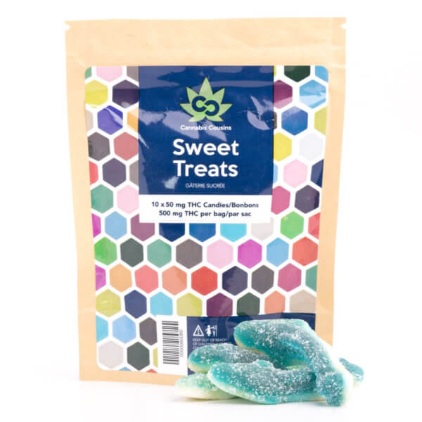 Cannabiscousins Sweet Treats Blue Raspberry Sharks 500Mg Thc