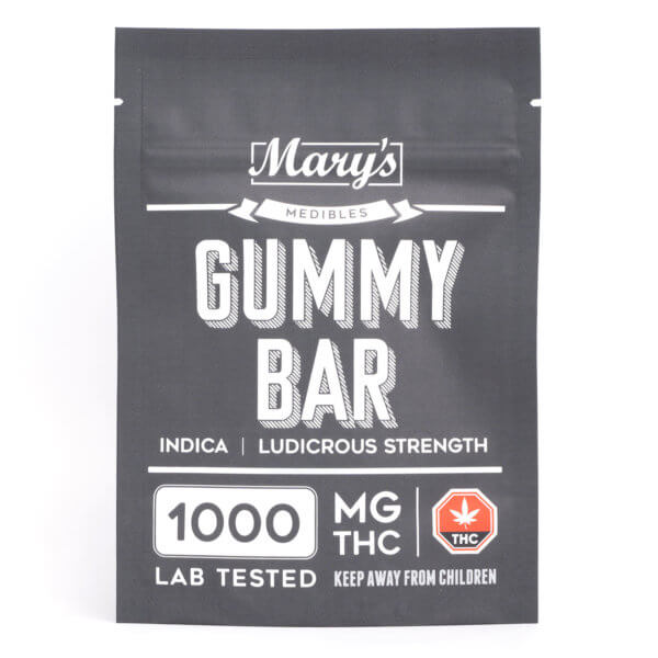 Marys Ludicrous Strength Indica Gummy Bar 1000Mg Thc