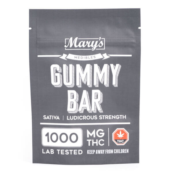 Marys Ludicrous Strength Sativa Gummy Bar 1000Mg Thc