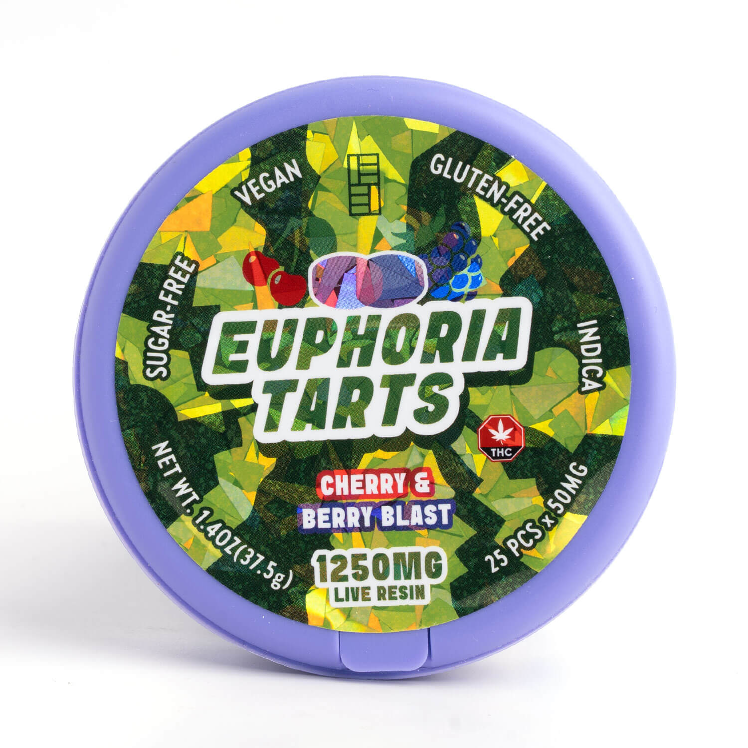 1250mg THC Vegan Live Resin Indica Tarts - Euphoria Extractions 1 Euphoria-Extracts-Euphoria-Tarts-Indica-1250MG-Cherry&Berry-Blast