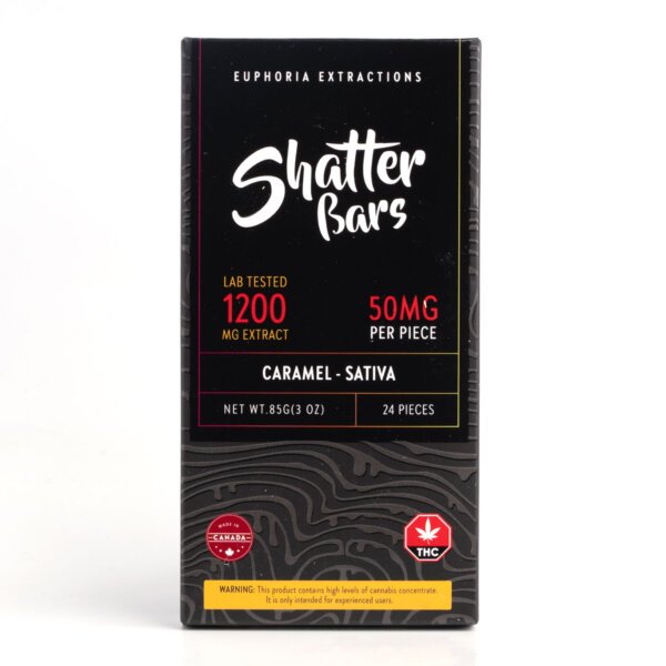 Sativa Caramel Chocolate Shatter Bar - Euphoria Extractions - 1200mg