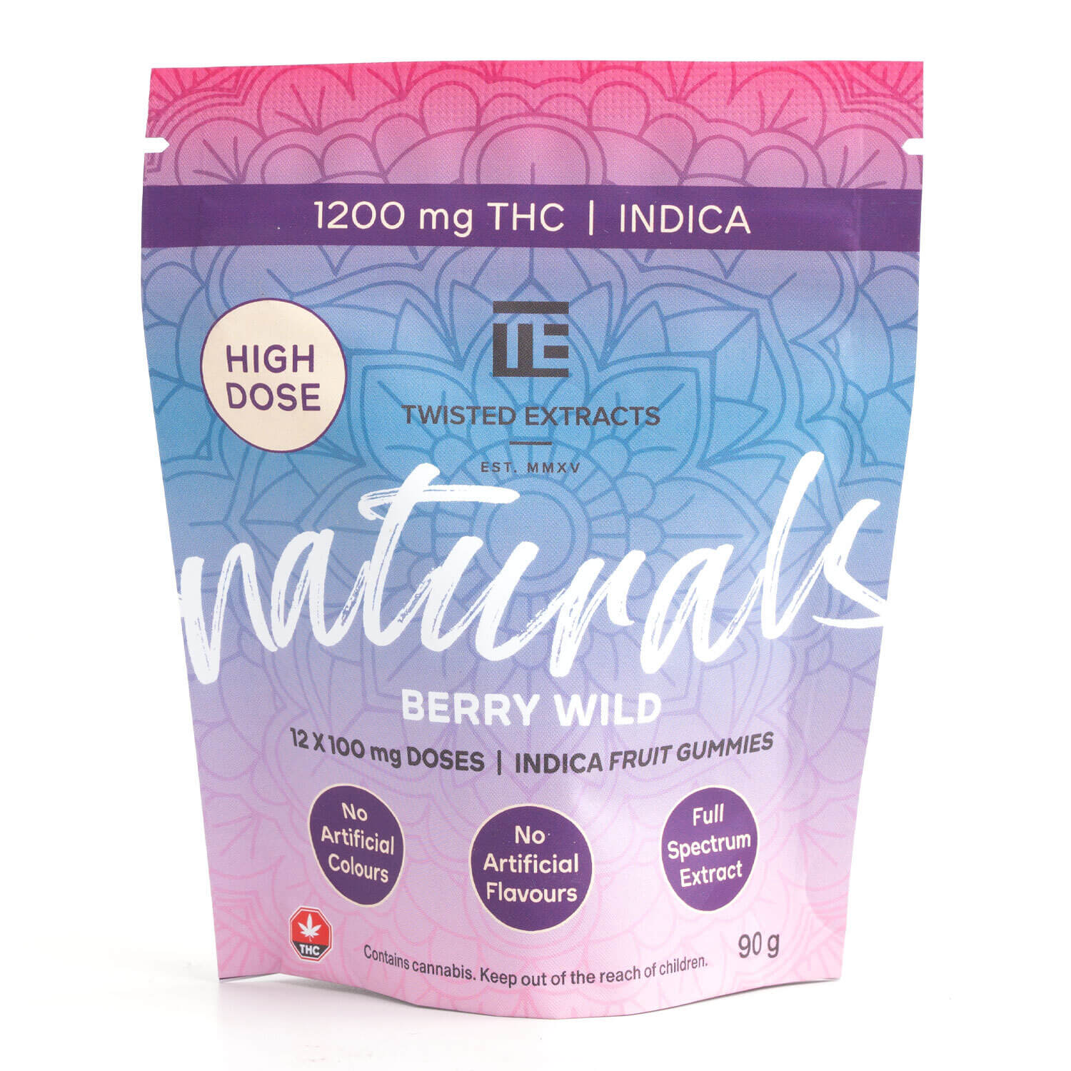 1200mg Naturals Gummies - Twisted Extracts 2 1200mg Natural Gummies - Berry Wild