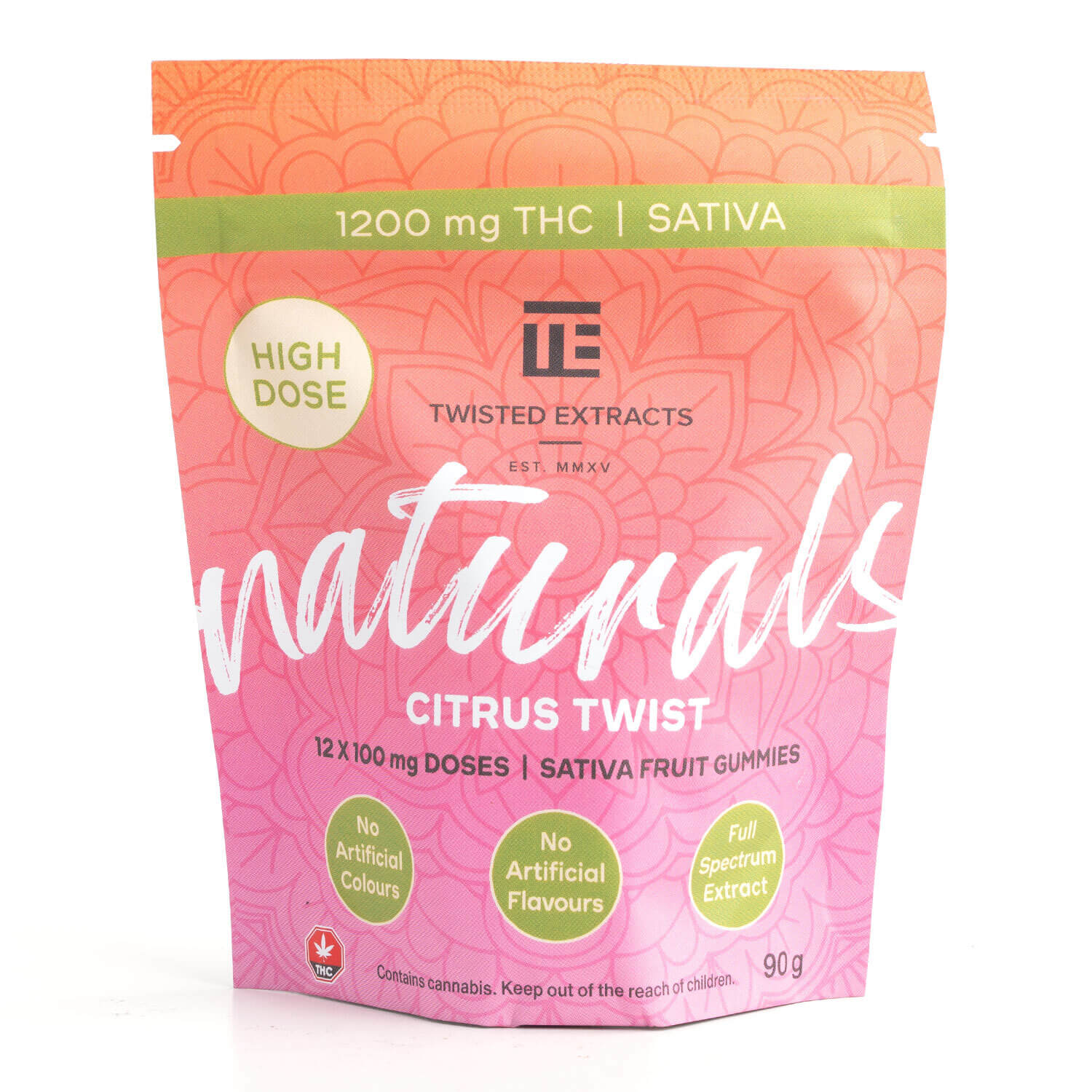 1200mg Naturals Gummies - Twisted Extracts 3 1200mg Natural Gummies - Citrus Twist