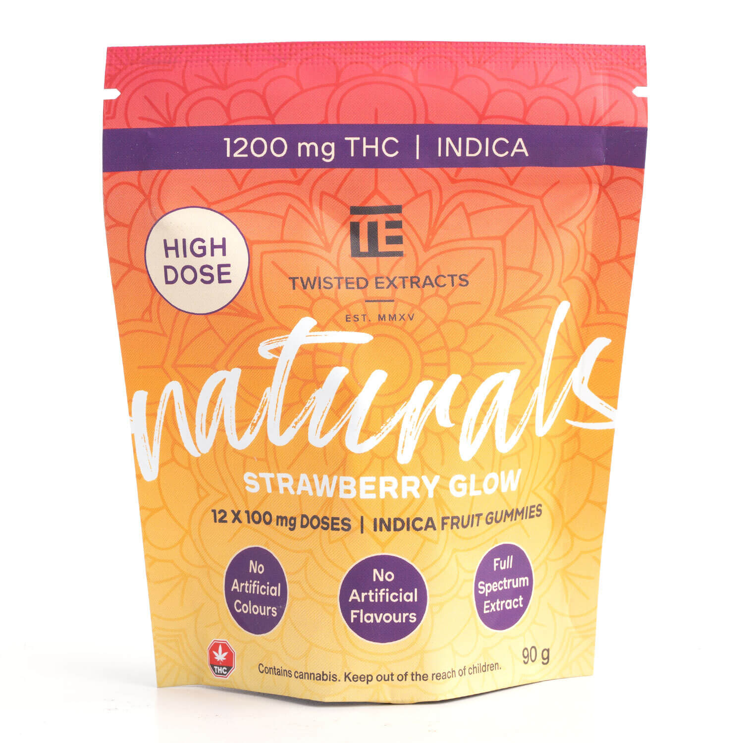1200mg Naturals Gummies - Twisted Extracts 1 1200mg Natural Gummies - Strawberry Glow