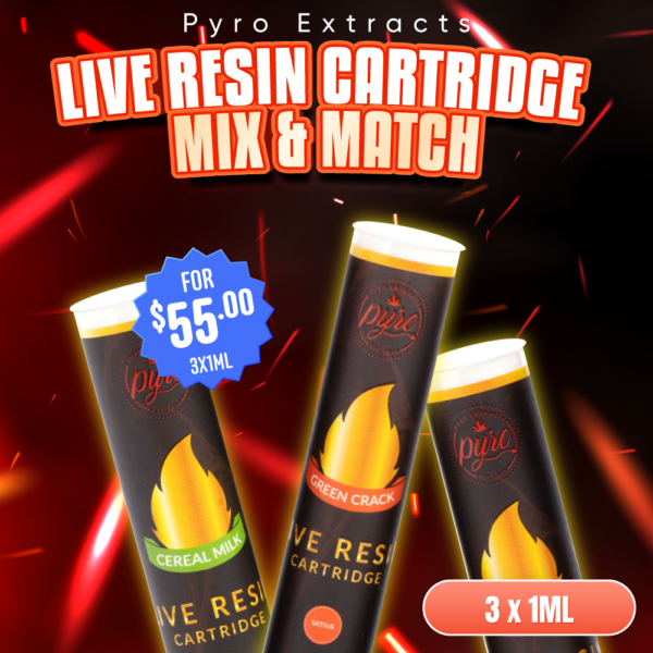 Pyro Extracts - Live Resin Cartridge Mix and Match (3 x 1 ml)